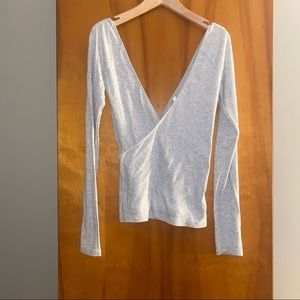 Aritzia wrap front long sleeve size small